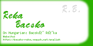 reka bacsko business card